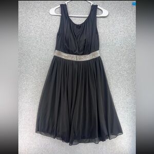 Chic Black Dress with Silver Accents